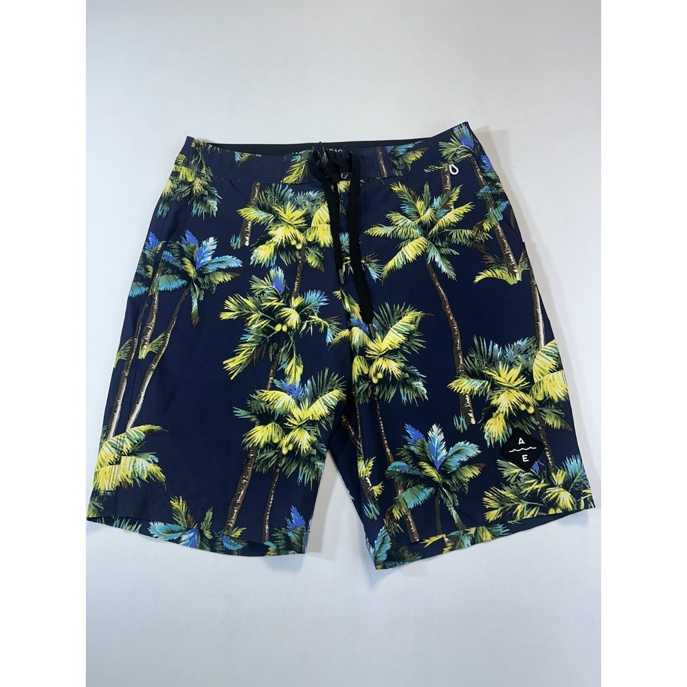 American Eagle Board Shorts Mens S Palm Tree Tropical Print Swim Trunks 30x10